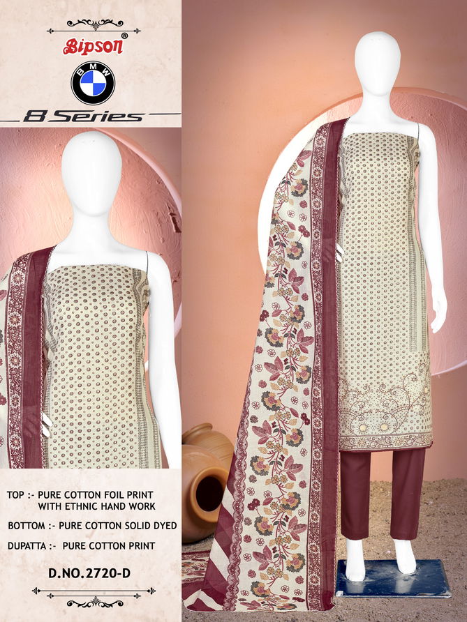 BMW 8 Series 2720 By Bipson Foil Printed Cotton Dress Material Wholesale Shop In Surat